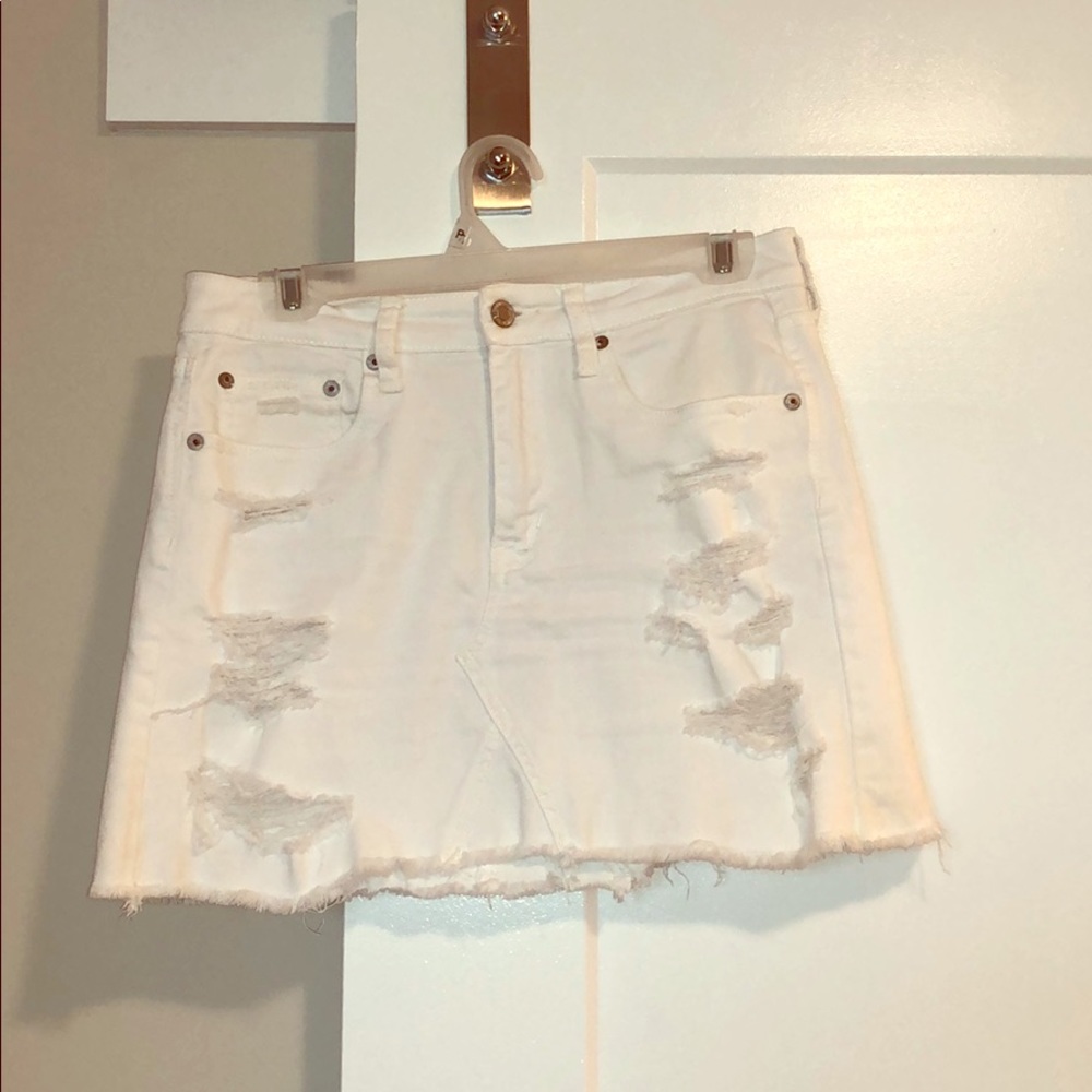 White Denim Skirt